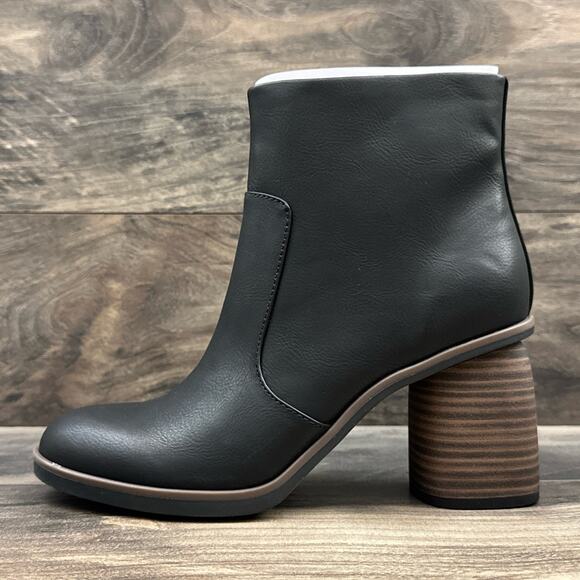 NIB Korks by Kork Ease Destiny 9.5M Block Heel Ankle Boots Booties Black - Picture 5 of 10